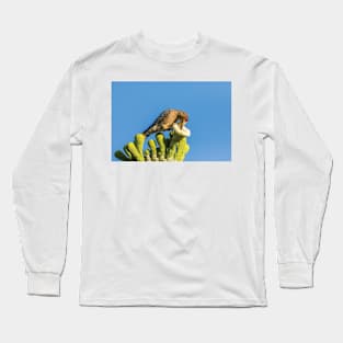 Male Gila Woodpecker Feeding On Cactus Blossom Long Sleeve T-Shirt